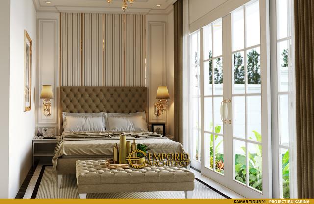 Desain Kamar Tidur 1 Rumah Classic 2 Lantai Mrs. Karina di Jambi