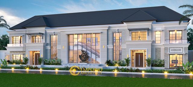 Desain Rumah Classic 2 Lantai Mr. DBT di Senegal - Tampak Depan