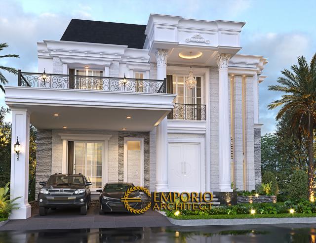 Desain Rumah Classic 2 Lantai Bapak Maradona di Tangerang, Banten - Tampak Depan