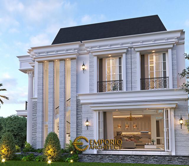 Desain Tampak Samping Rumah Classic 2 Lantai Bapak Maradona di Tangerang, Banten