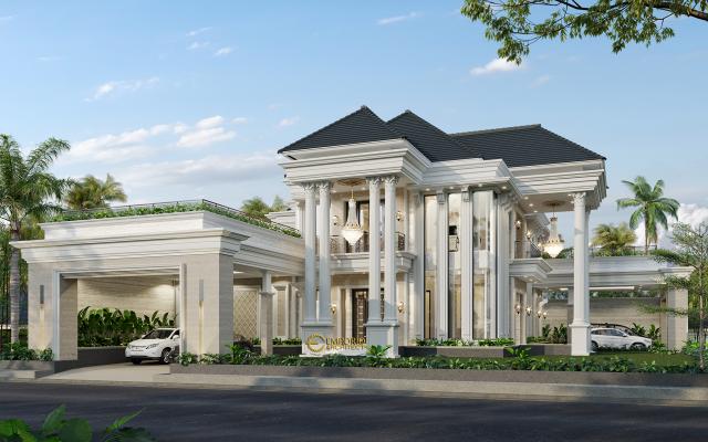 Desain Tampak Samping Rumah Classic 2 Lantai Ibu Sari di Aceh