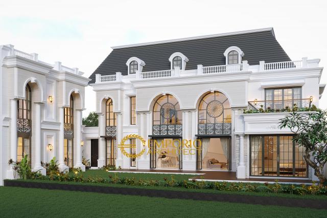 Desain Tampak Belakang Rumah Classic 2 Lantai Bapak Imam di Semarang