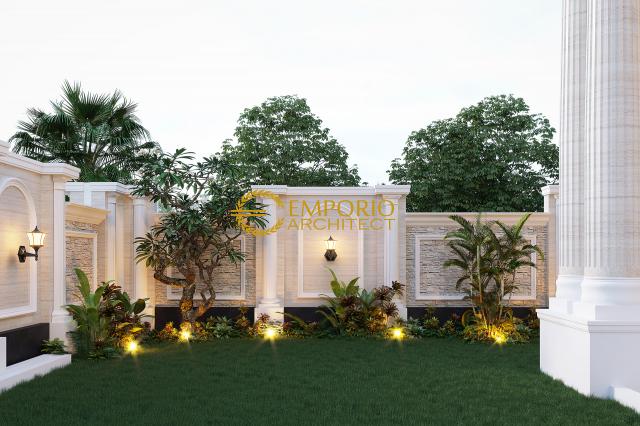 Desain Area Carport Rumah Classic 2 Lantai Bapak Imam di Semarang