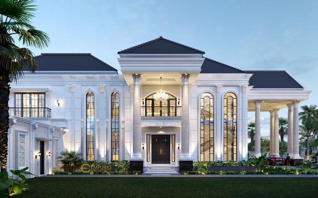 Desain Tampak Samping Rumah Classic 2 Lantai Bapak Ronald di Manado, Sulawesi Utara