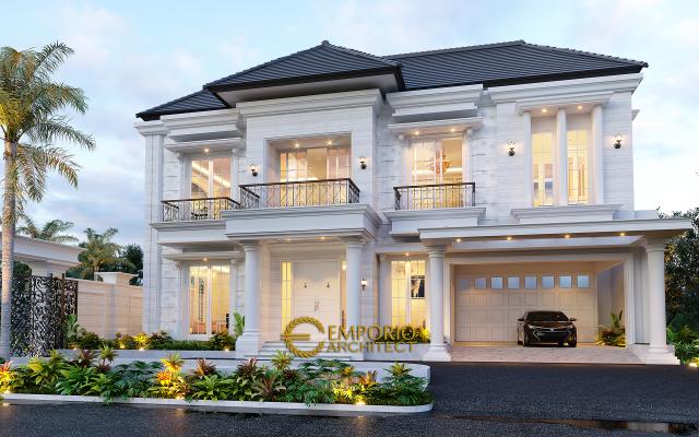 Desain Rumah Classic 2.5 Lantai Miss May di Yangon, Myanmar - Tampak Depan