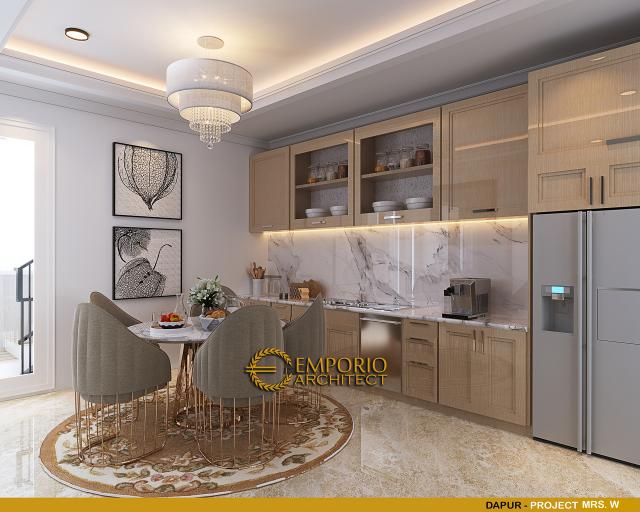 Desain Dapur Rumah Classic 3 Lantai Mrs W di Jakarta