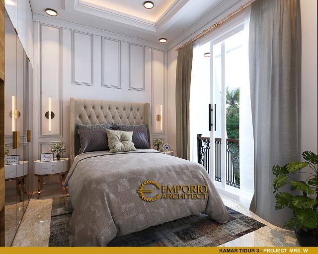 Desain Kamar Tidur 3 Rumah Classic 3 Lantai Mrs W di Jakarta