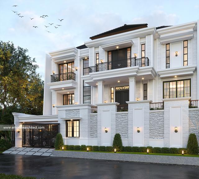 Gambar 2 Desain Rumah Classic 3 Lantai Bapak DDK 1043 di  Jakarta Selatan