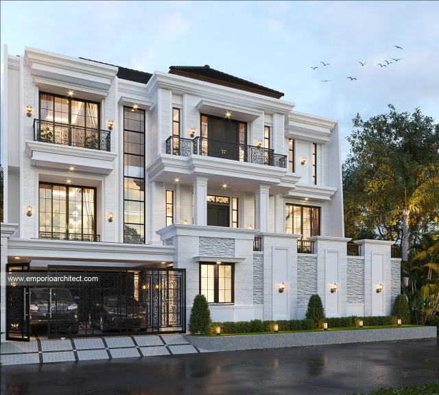 Gambar 1 Desain Rumah Classic 3 Lantai Bapak DDK 1043 di  Jakarta Selatan