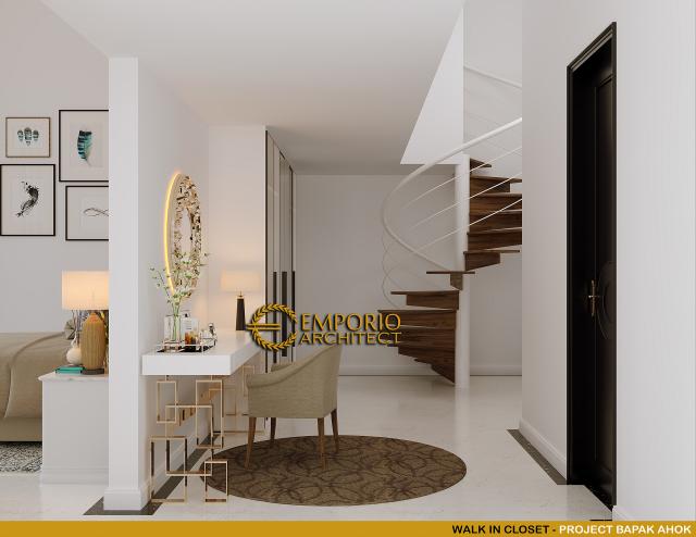 Desain Walk In Closet Rumah Classic 3 Lantai Bapak Ahok di Jakarta