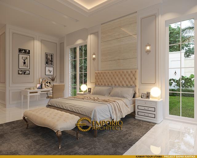 Desain Kamar Tidur Utama Rumah Classic Modern 2 Lantai Bapak Kartika di Cikeas, Bogor, Jawa Barat