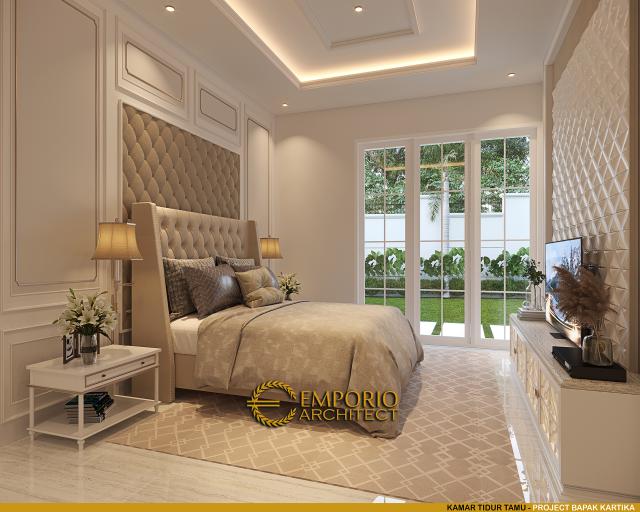 Desain Kamar Tidur Tamu Rumah Classic Modern 2 Lantai Bapak Kartika di Cikeas, Bogor, Jawa Barat