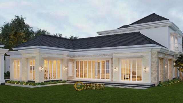 Desain Tampak Belakang 1 Rumah Classic Modern 2 Lantai Bapak Kartika di Cikeas, Bogor, Jawa Barat