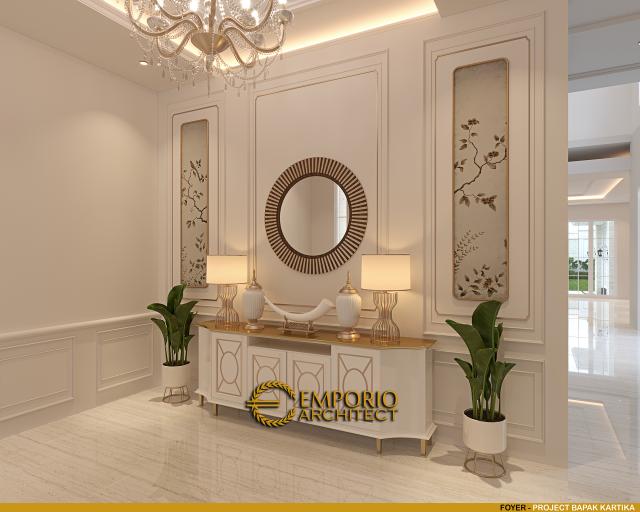 Desain Foyer Rumah Classic Modern 2 Lantai Bapak Kartika di Cikeas, Bogor, Jawa Barat