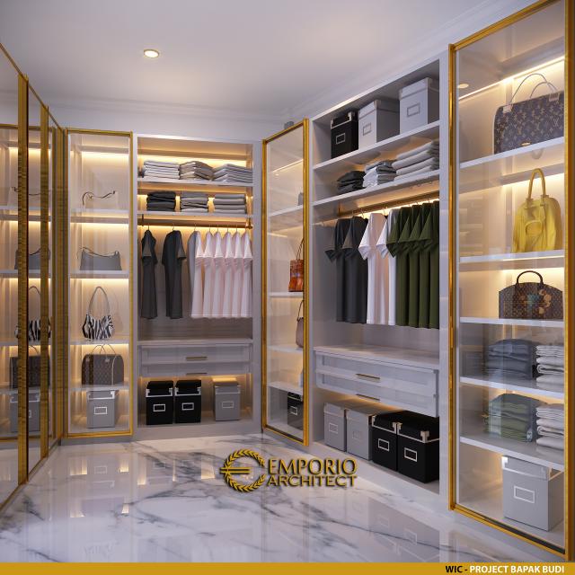 Desain Walk In Closet Rumah Classic Modern 2 Lantai Bapak Budi di Surabaya, Jawa Timur