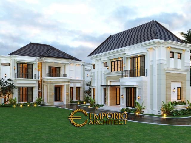 Desain Tampak Samping Rumah Classic Modern 2.5 Lantai Bapak Ahmad di Jakarta Selatan