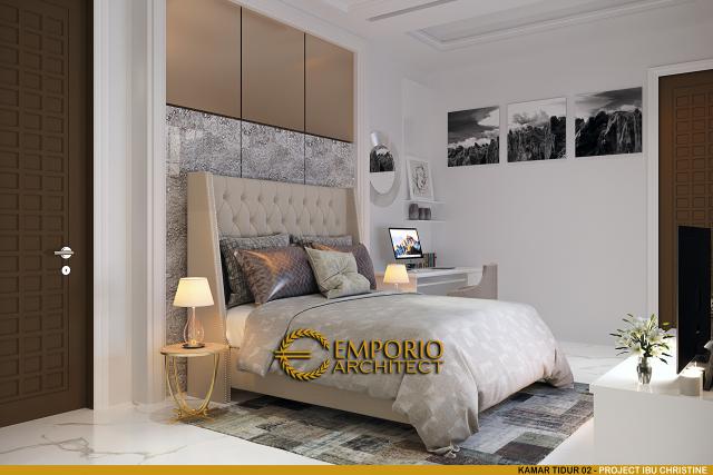 Desain Kamar Tidur 2 Rumah Classic Modern 3 Lantai Ibu CRT di Jakarta