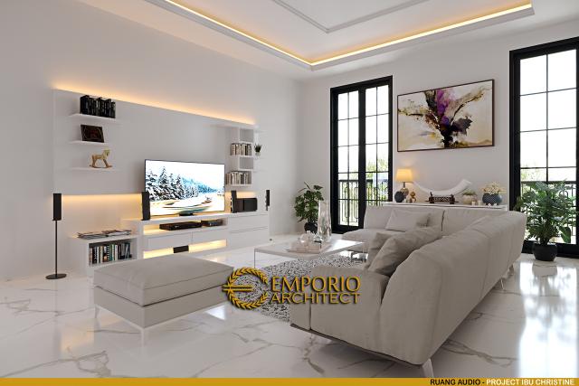 Desain Ruang Audio Rumah Classic Modern 3 Lantai Ibu CRT di Jakarta