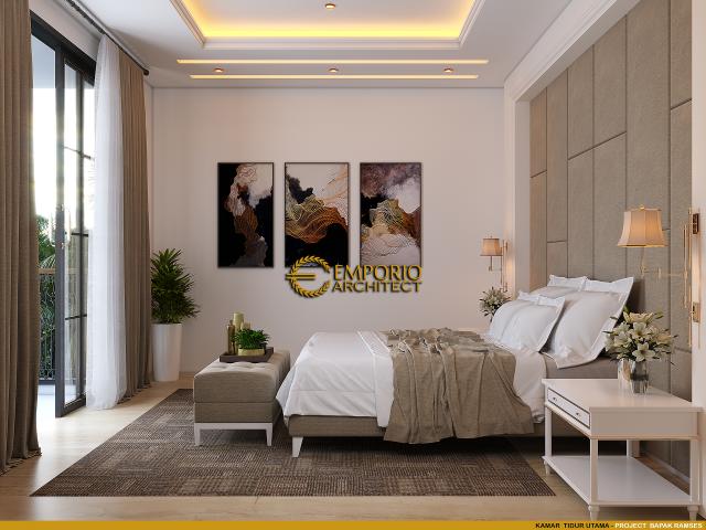 Desain Kamar Tidur Utama Rumah Classic Modern 3.5 Lantai Bapak Ramses di Tangerang Selatan, Banten