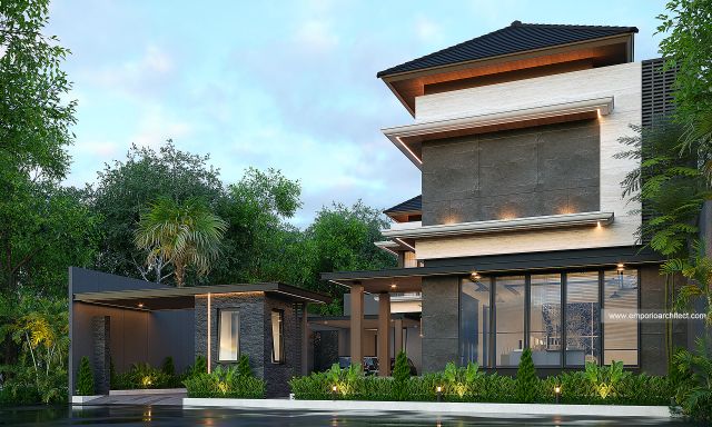 Desain Tampak Depan 3 Rumah dan Kantor Modern 2 Lantai Bapak DRD di Depok