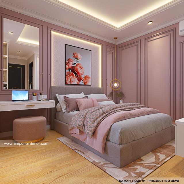 Desain Kamar Tidur 1 Rumah dan Salon Klasik 2 Lantai Ibu DDW di Klungkung, Bali