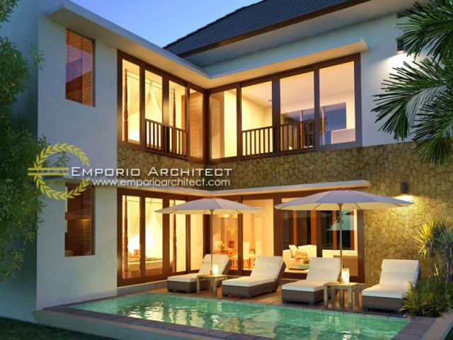 Desain Exterior 2 Rumah Villa Bali 2 Lantai Bapak Dewa di Badung,Bali