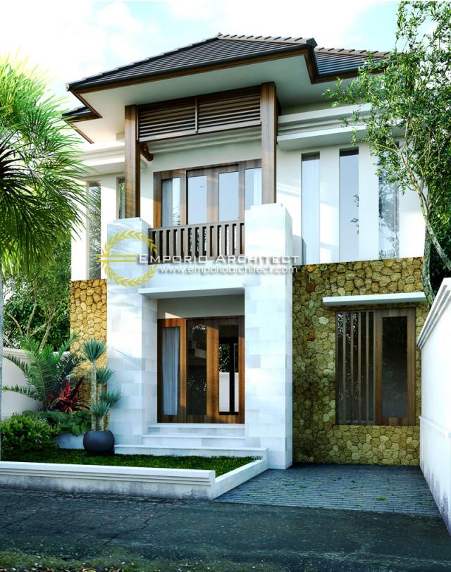 Desain Exterior 1 Rumah Villa Bali 2 Lantai Ibu Fenti di Ubud, Bali