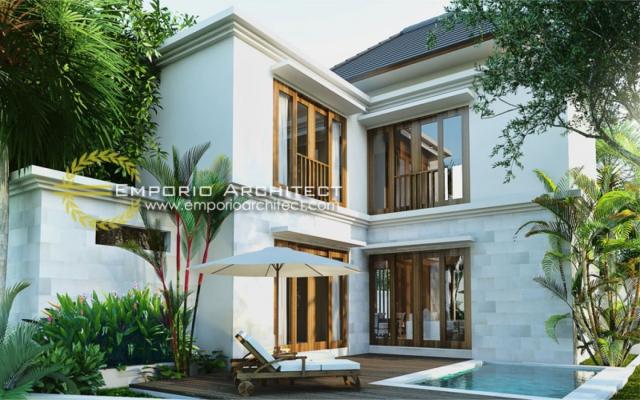 Desain Exterior 2 Rumah Villa Bali 2 Lantai Ibu Fenti di Ubud, Bali