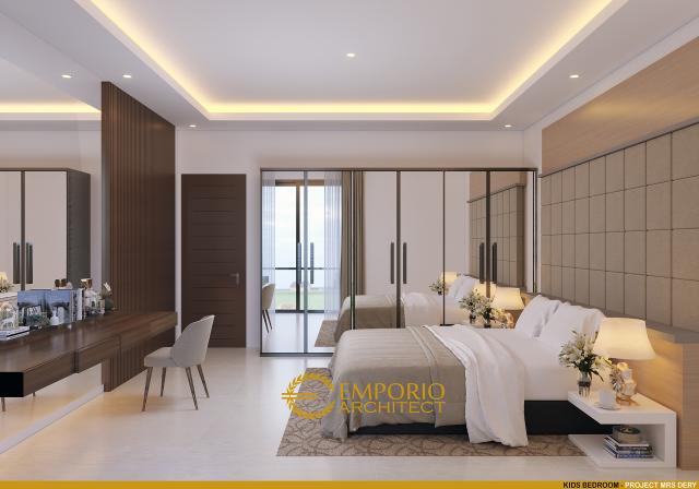 Desain Kamar Tidur Anak Rumah Hook Modern 2 Lantai Ibu DRY di Jakarta Utara