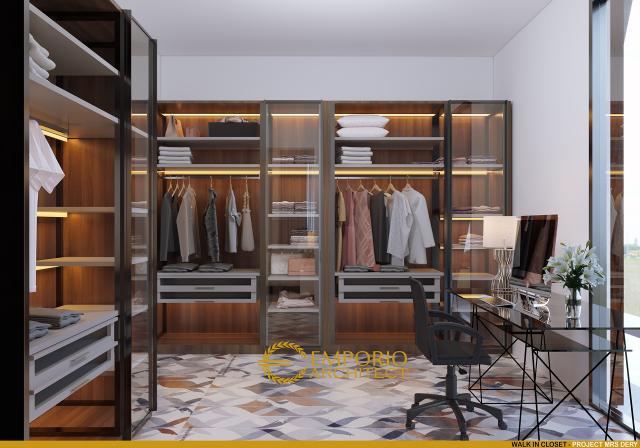 Desain Walk In Closet Rumah Hook Modern 2 Lantai Ibu DRY di Jakarta Utara