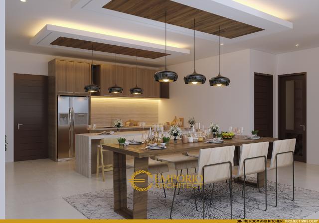 Desain Ruang Makan dan Dapur Rumah Hook Modern 2 Lantai Ibu DRY di Jakarta Utara