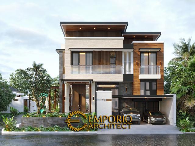 Gambar 2 Desain Rumah Hook Modern 2.5 Lantai Bapak Andi di  Jakarta Utara