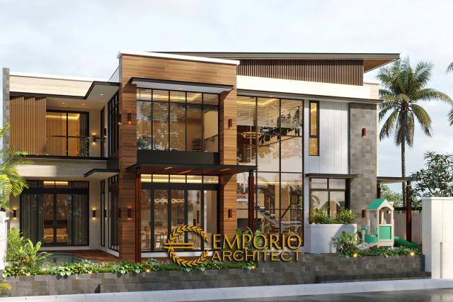 Gambar 3 Desain Rumah Hook Modern 2.5 Lantai Bapak Andi di  Jakarta Utara