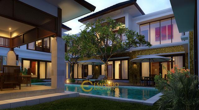 Desain Rumah Villa Bali 2 Lantai Ibu Atik Lawrence di Jakarta di Jakarta