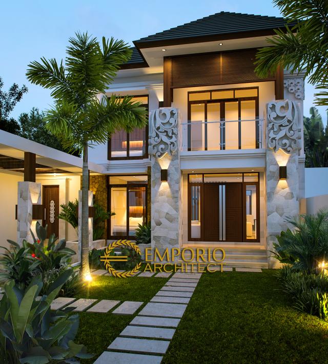 Gambar 1 Desain Rumah Villa Bali 2 Lantai Ibu Yeny di  Jakarta