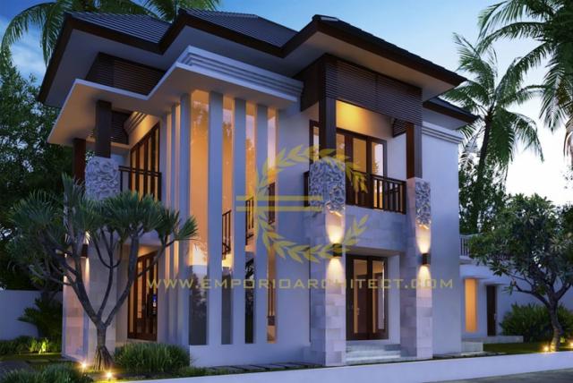 Gambar 1 Desain Rumah Villa Bali 2 Lantai Ibu Yunita di  Denpasar, Bali