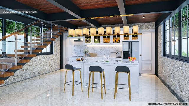 Desain Dapur Rumah Italian Classic 1 Lantai Bapak EDK di Lampung