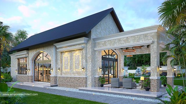 Desain Tampak Samping Rumah Italian Classic 1 Lantai Bapak EDK di Lampung