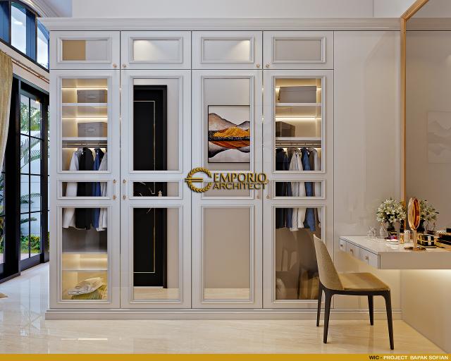 Desain Walk In Closet Rumah Klasik 1 Lantai Bapak Sofian di Cilegon, Banten