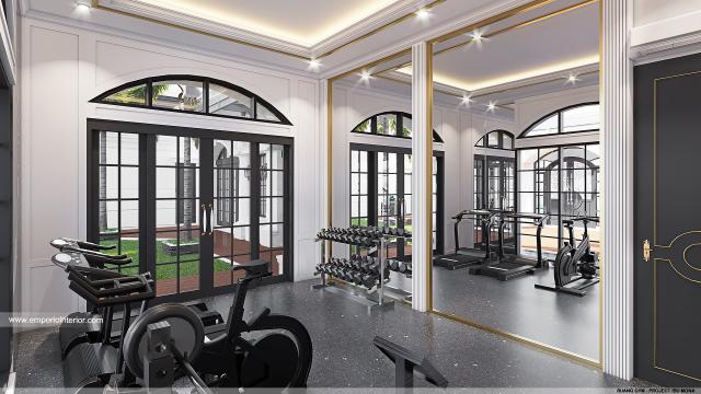 Desain Ruang Gym Rumah Klasik 1 Lantai Ibu Mona di Palu, Sulawesi Tengah