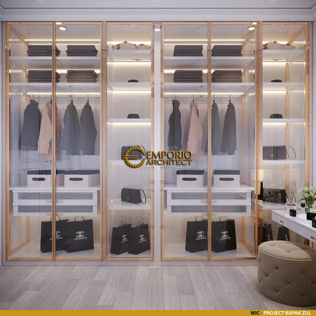 Desain Walk In Closet Rumah Klasik 2 Lantai Bapak Zul di Aceh