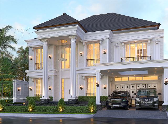 #classichomedesign - Mr. JMR 1336 Classic House 2 Floors Design - Samarinda - Code 24875