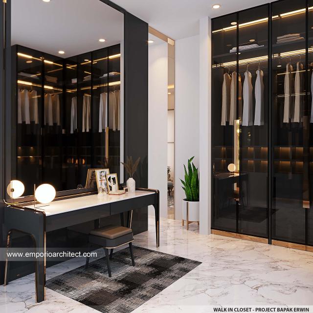 Desain Walk In Closet Rumah Klasik 2 Lantai Bapak EWN II di Banten