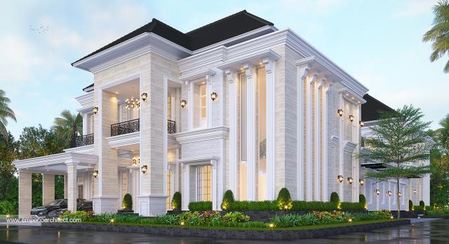 Desain Rumah Klasik 2 Lantai Bapak Amin dan Ibu Lilis di Medan - Tampak Hook