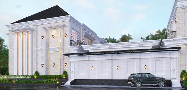 Desain Tampak Samping 2 Rumah Klasik 2 Lantai Bapak Amin dan Ibu Lilis di Medan