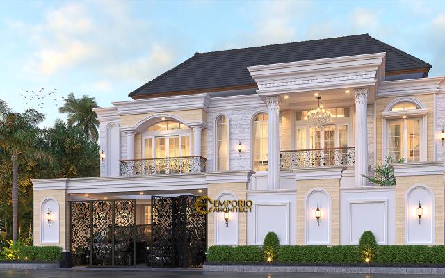 #frontfacadedesign - Mr. Lutfi Classic House 2 Floors Design - Lamongan, Jawa Timur - Code 22226