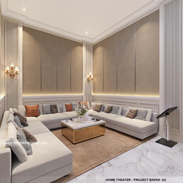 Desain Home Theater Rumah Klasik 2 Lantai Mr. HZ di BSD, Tangerang Selatan