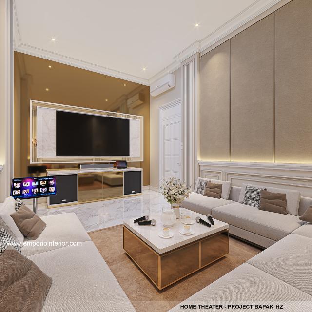 Desain Home Theater Rumah Klasik 2 Lantai Mr. HZ di BSD, Tangerang Selatan