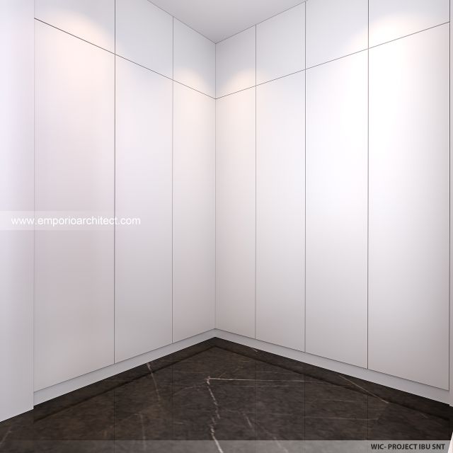 Desain Walk In Closet Rumah Mediteran 2 Lantai Ibu SNT di Alam Sutera, Tangerang