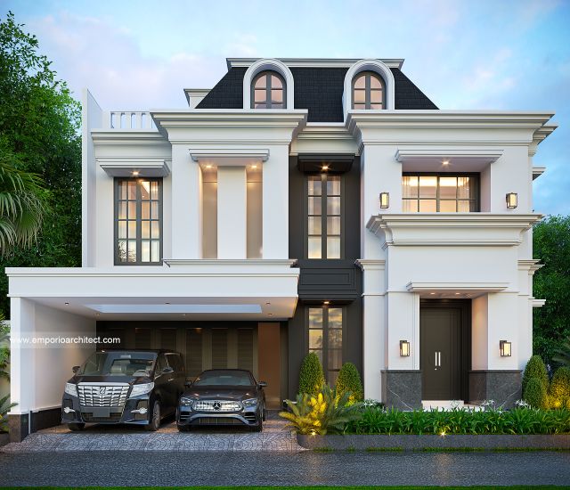 Gambar 1 Desain Rumah Klasik 2 Lantai Bapak RZK 1949 di  Bogor